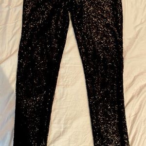 Hot black sequin skinny pants